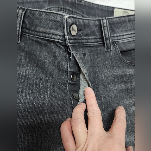 Diesel Troxer R4NQ8 Slim Skinny Faded Black Stretch Jeans W33 xL34 - Picture 6 of 13